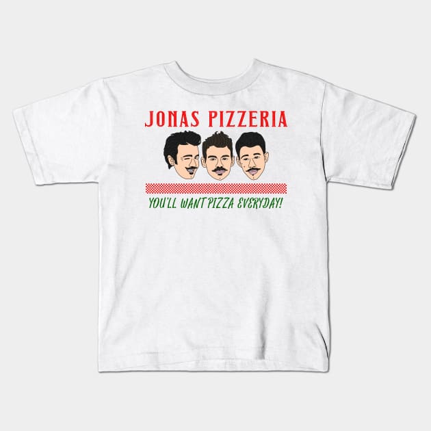 Jonas Pizzeria Kids T-Shirt by PlanetWeirdPod